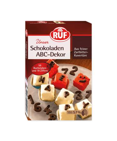 Call chocolate ABC decor numbers and letters made of delicacy chocolate coating for garnishing & decorating cakes & cakes gluten-free & vegan 1 x 48g 48 g (6 Pack) ABC Dekor_Schoko Decor