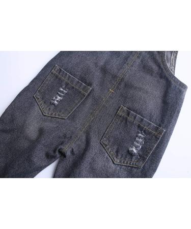 KIDSCOOL SPACE Baby Boy Girl Jean Overalls | Toddler Ripped Denim Workwear | 3-4 Years | Blue-2079 - Buy Online on SooperMarket.com