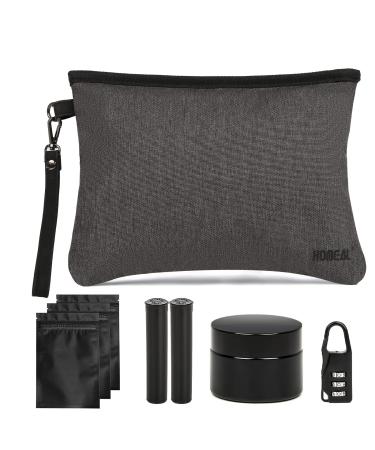 Smell Proof Bags,Smell Proof Pouch,Smell Proof Stash Bag,Smell Proof Container,Odor Proof Pouch,Smell Proof Box,Upgrade Smellproof Bag,Smell Proof Case,Stash Storage Odor Proof Bags Kit(Black)