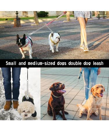 Tiesome Metal Double Dog Leash - 360 Rotation Chew-Proof Dual Leash for Dogs | Ideal for Walking & Training | Durable Two Dog Splitter (2.5mm x 40cm) - Buy Online on SooperMarket.com