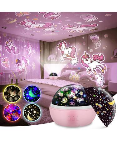 Unicorn gifts for girls 3-10 years unicorn starry sky projector children gift girls 3 4 5 6 7 8 9 years night light children girls gifts 3-10 years of toy from 3-10 years of girls pink anhorn