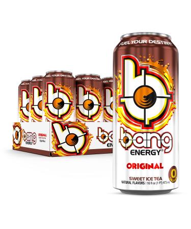 Bang Energy Sweet Ice Tea, Sugar-Free Energy Drink, 16 Ounces (Pack of 12) Original Sweet Ice Tea 16 Fl Oz (Pack of 12)