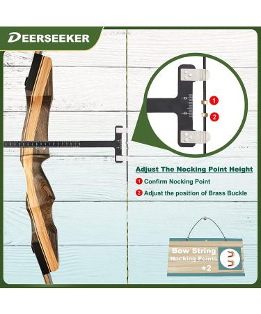 Deerseeker Dacron Bow String Set | 2 Nocking Points | 12-14-16 Strands | Recurve & Longbow | Hunting Replacement Bowstrings | 48-70 inches | AMO 48 | Brown - Buy Online on SooperMarket.com