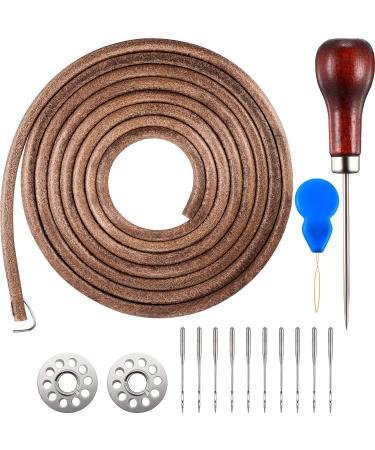 Norme 71 3/16 Sewing Machine Belt Leather Belt Treadle Parts with Hook Compatible with Singer/Jones Sewing Machine