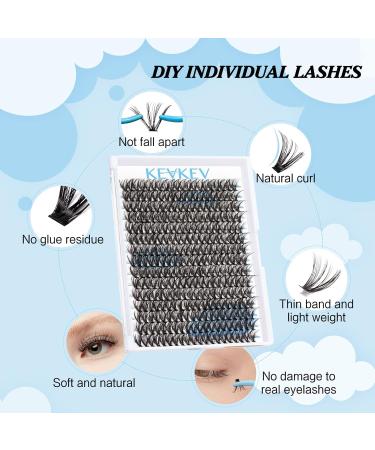 300 Pcs DIY Cluster Lashes for Dramatic Volume Look - 40D D-16mm | Self Application Individual Lashes for Home Extensions - Buy Online on SooperMarket.com