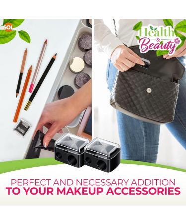 2pk Dual Makeup Sharpener for Eye, Lip, and Eyebrow Pencils - Big & Small Holes Eyeliner Sharpener - Buy Online on SooperMarket.com