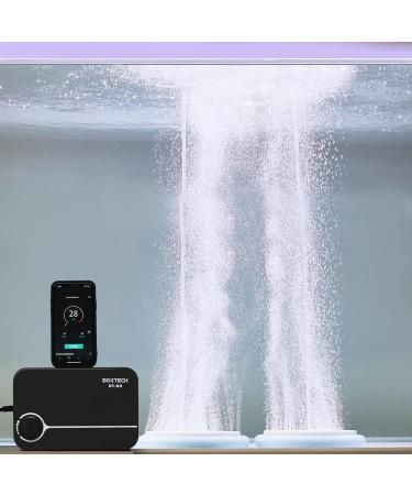 Boxtech Adjustable Aquarium Air Pump - Quiet Low Vibration 2 Air Outlets - 8W Oxygen Pump for Aquariums - Buy Online on SooperMarket.com