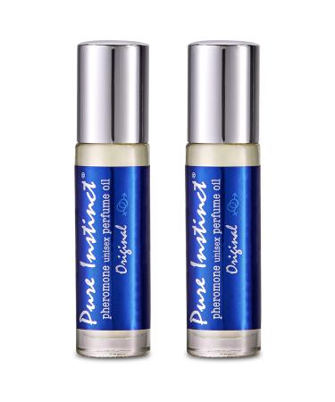 Pure Instinct Roll-On (2-Pack) - The Original Pheromone Infused Essential Oil Perfume Cologne - Unisex Attracts Men and Women - TSA Ready