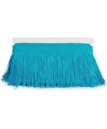 HedongHexi Blue Chainette Fringe Trim 5 Yard x 4 Inches - Tassel Sewing for DIY Decoration & Clothing Accessories - Latin Wedding Dress - 4-5 Yards - Buy Online on SooperMarket.com