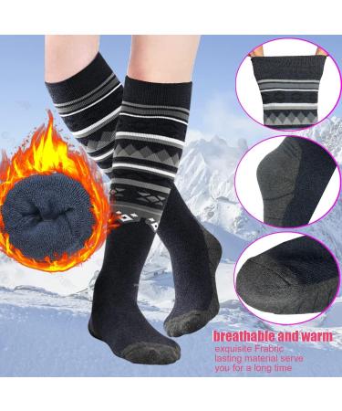Tonifay Merino Wool Ski Socks for Men Women & Children - Warm Breathable Knee Socks for Skiing & Snowboard - Couples 2-Pack Size 43-47 - Buy Online on SooperMarket.com