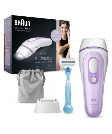 Braun IPL Silk Expert Pro 3 hair removal device for permanently visible hair removal Venus razor alternative to laser hair removal gift for women pl3011 white/purple