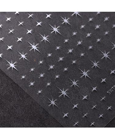 JMEOWIO 9 Sheets Colorful Star Nail Art Stickers Decals - Self-Adhesive Silver Supplies for Nail Design - Buy Online on SooperMarket.com