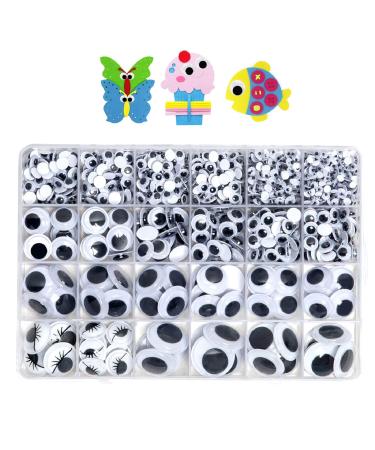 1210pcs Googly Wiggle Eyes Self Adhesive, for Craft Sticker Multi Sizes 4mm to 25mm for DIY by ZZYI