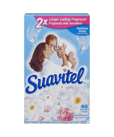 Suavitel Fabric Softener Dryer Sheets Field Flowers 40 Count