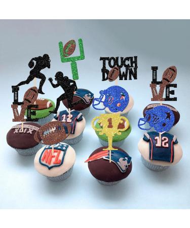 Rsstarxi 24 Pack Rugby Ball Cupcake Toppers Black Football Cupcake Toppers Football Players Sport Cupcake Picks Super Rugby Touch Down Sports Theme Baby Shower Birthday Party Cake Decorations Design 2 - Buy Online on SooperMarket.com