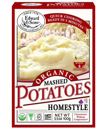 Edward & Sons Organic Mashed Potatoes Home Style, 3.5 Ounce Boxes (Pack of 6)