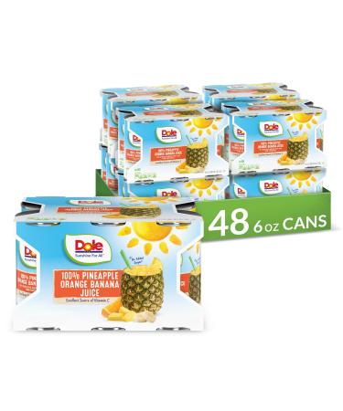 Dole Pineapple Orange Banana Juice 100% Fruit Juice with Added Vitamin C 6 Fl Oz (Pack of 6) 48 Total Cans