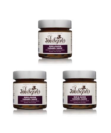Joe & Sephs Rum and Raisin Caramel Sauce (3x230g)| Caramel Drizzle Ice Cream Sauce Caramel Sauce for Coffee Vegetarian Home Baking Cakes Alcoholic Dessert Rum and Raisin Caramel 3x230g