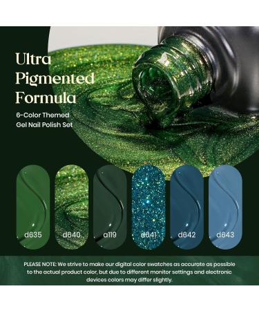 Beetles Green Gel Nail Polish Set - 6 Colors Forest Dark Green UV LED Soak Off - DIY Manicure Nail Kit for Home & Salon - Buy Online on SooperMarket.com