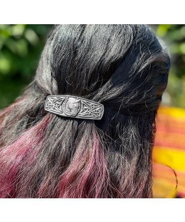 Celtic Horseshoe Hair Clip - Hand Crafted Metal Barrette | Made in USA | 80mm Clip - Oberon Design - Buy Online on SooperMarket.com