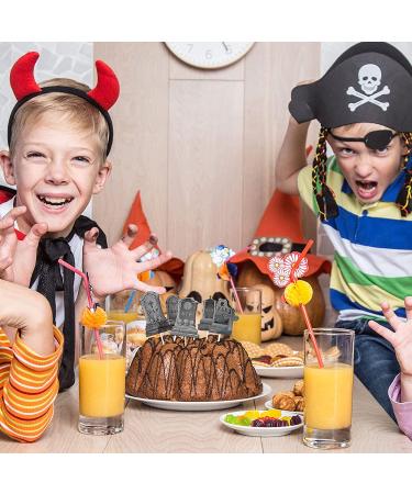Whaline 24Pcs Halloween Cupcake Toppers 8 Designs Tombstone Graveyard Cake Toppers Scary Cupcake Decoration Table Centerpiece Sticks Appetizer Picks for Party Supplies - Buy Online on SooperMarket.com