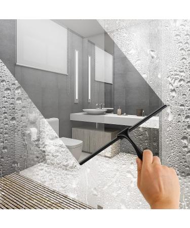 Quntis 10-Inch Shower Squeegee for Glass Doors - Non-Slip Handle, Replacement Blade, and Hook - Ideal for Bathroom, Mirror, and Car Cleaning - Buy Online on SooperMarket.com