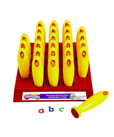 Colorations Lowercase Letter Stampers Easy to Hold & Grasp Stampers Set of 26 Letter Stampers for Kids Learn the Alphabet Letter Recognition Decorating & Card Making ABC Stampers for Children