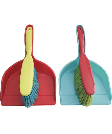 Home Essential 2 Packs - Junior Kids Mini Size (5.88'' x 10.25'') Heavy Duty Dustpan with Hand Brush for Sweeping and Cleaning of Kitchen Office Table-top Car - Buy Online on SooperMarket.com