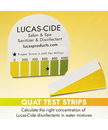Lucas-CIDE Quat Test Strips - Pack of 15 Food Service Sanitizer Test Strips (0-1000 ppm) - Quat Sanitizing Solution Test Strips - Buy Online on SooperMarket.com