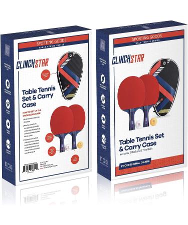 Premium Ping Pong Paddle Set - 2 Rackets, 3 Star Balls, Carry Case - Table Hooks, Organizing System - Buy Online on SooperMarket.com