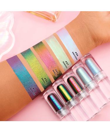 Ecofavor Liquid Eyeshadow Glitter MultiChrome Shimmer Duochrome - Color Shift Silver Light Green to Teal #7 - Buy Online on SooperMarket.com