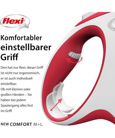 Flexi Retractable Leash New Comfort - Red - Large 8m | International Shipping Available - Buy Online on SooperMarket.com
