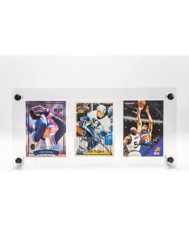 Acrylic Trading Card Frame Holder Stand Display - 3 Slots UV Filtering Screwdown - Buy Online on SooperMarket.com