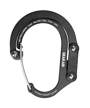 Gear Aid Heroclip (small) carabiner hooks and clip for hanging bags wallets lanterns strollers tools helmets water bottles and more black
