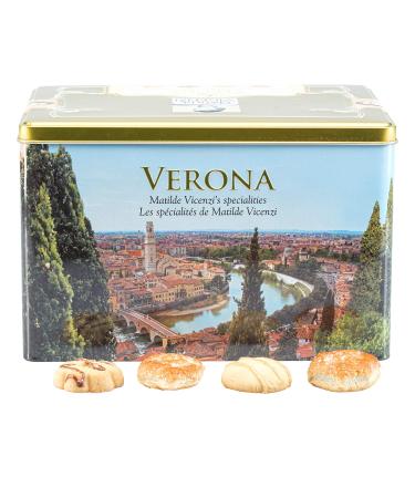 Matilde Vicenzi Verona Gift Tin  Assortment of Patisseries Pastries Cookies  Made in Italy  32 oz Box' for ASIN 'B08PSY276T (Butter)