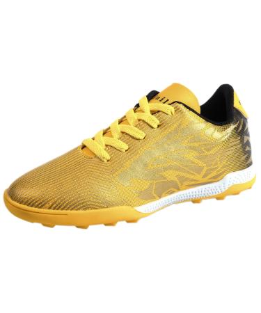 Sainilei children soccer shoes boys FG/AG Outdoor football shoes men TF football Professional training shoes 30 EU S2325TF GOLD