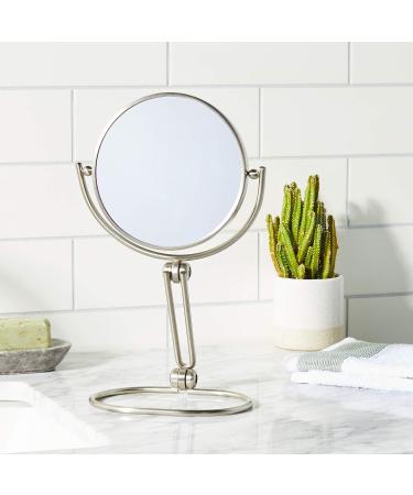 Jerdon 6-Inch Folding Travel Mirror with 10X Magnification - Nickel Finish | Model MC450N - Buy Online on SooperMarket.com