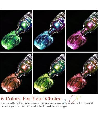 MIZHSE 15ML Chameleon Nail Polish Quick Dry Nail Varnish Shimmer Iridescent Nail Polish Holographic Chrome Nail Art No Need Lamp Cure 004 - Buy Online on SooperMarket.com
