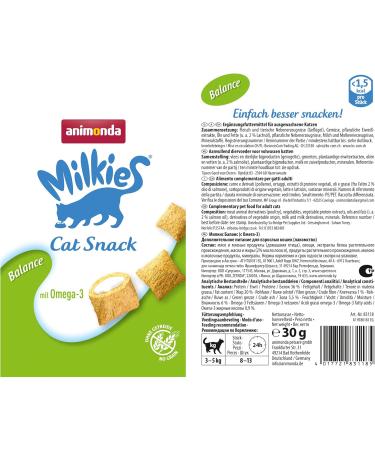 Animonda Milkies Balance - Grain-Free Crunchy Pillows for Cats | 12 x 30g Cat Snacks - Buy Online - Buy Online on SooperMarket.com