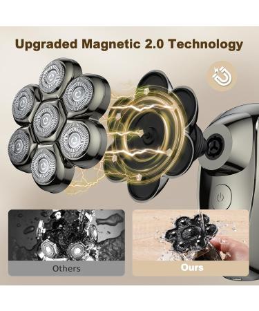 7D Head Shavers for Bald Men - IPX7 Waterproof LED Display Type-C Charging & 5-in-1 Grooming Kit | Shop Internationally - Buy Online on SooperMarket.com