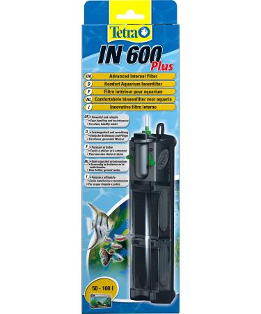Tetra in 600 plus aquarium internal filter - filter for clear and healthy water mechanical biological and chemical filtering suitable for aquariums with 50 to 100 liters