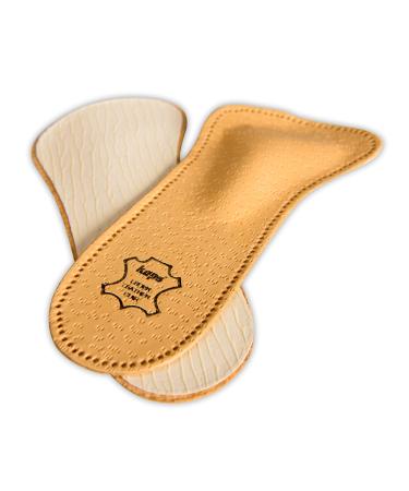 Orthopedic 3/4 leather shoe inserts for women reduce symptoms and prevent pain in the forefoot area with midfoot curvature support all sizes 40 EUR / 7 UK / women