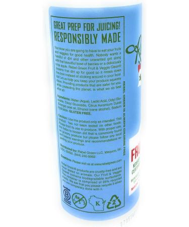 REBEL GREEN Fruit & Veggie Clean Produce Wash Spray - 8oz | Natural & Effective Produce Cleaner for Safe Eating - Buy Online on SooperMarket.com