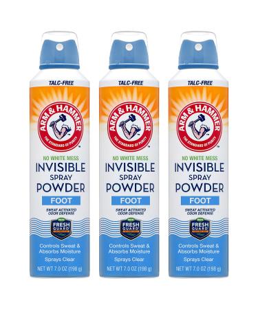 Arm & Hammer Invisible Foot Powder Spray Clear Talc-Free Foot Odor & Sweat Control Foot Spray Odor Eliminator Spray Foot Odor Eliminator For Men & Women Foot Odor Spray 7 Oz (3 Pack) 7 Fl Oz (Pack of 3)