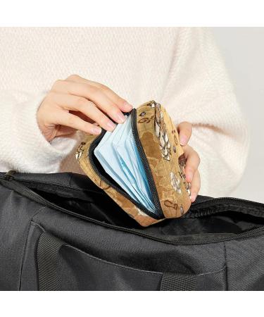 Old Map World Sanitary Napkin Storage Bag Feminine Menstrual Cup Pouches Nursing Pad Holder Tampon Bags Portable Period Bag for Women Teen Girls 1Pcs Multi-colored 15 - Buy Online on SooperMarket.com
