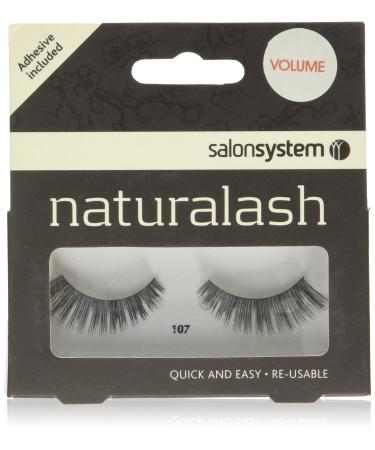 Salon System Naturalash Quick and Easy Re-Usable Black 107 Lashes