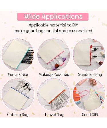 40 Pieces Canvas Zipper Pouch Bags Canvas Pencil Pouch Canvas Makeup Bags Blank Canvas Pencil Case Canvas Cosmetic Bag for Travel DIY Craft School (7.09 x 4.33 Inches S) - Buy Online on SooperMarket.com