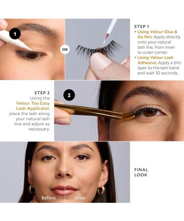Velour Invisible Lashes - Reusable Fluffy & Lightweight False Eyelashes for Natural Lash Extension Look - Vegan No-Trim Design - Shop Internationally - Buy Online on SooperMarket.com