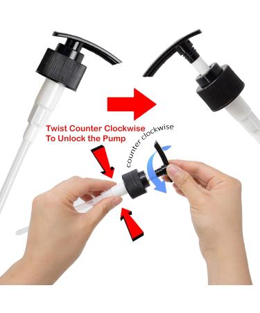 Youngever 4-Set 1L Pump Dispenser Bottles for Shampoo & Lotion | Reusable Plastic Soap Dispenser - Black - Buy Online on SooperMarket.com