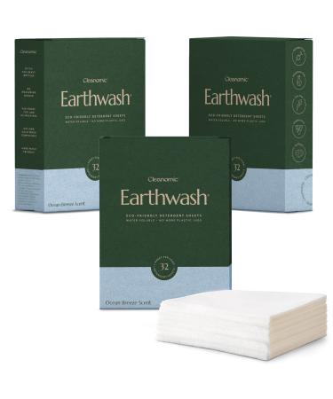 CLEANOMIC Laundry Detergent Sheets (Up To 192 Loads) 96 Ocean Breeze Sustainable Sanitizer Strips - Ideal for Travel & Home Liquidless Laundry by Cleanomic